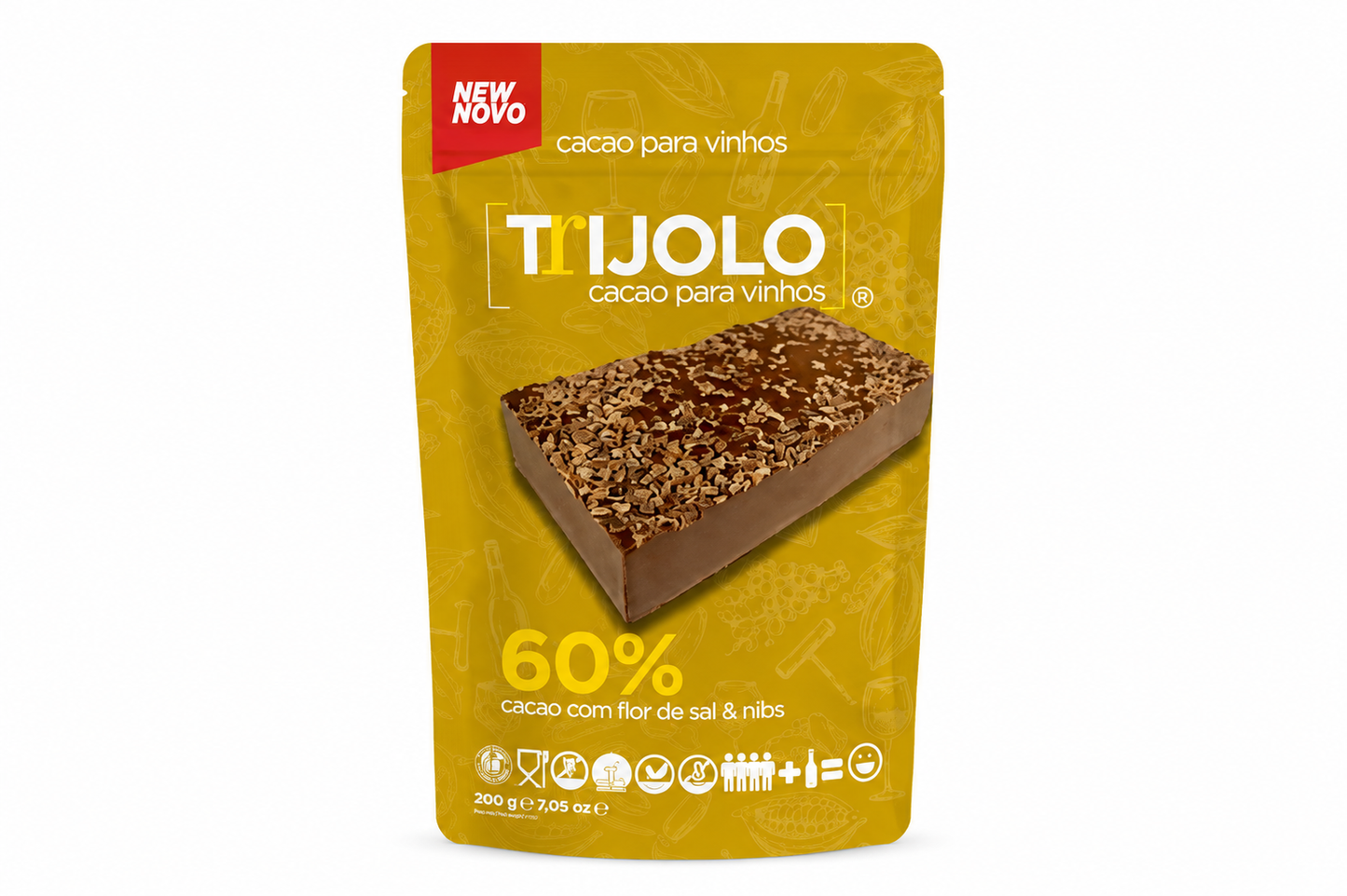 Chocolate Trijolo 60% Cacau | Flor de Sal & Nibs | 200g