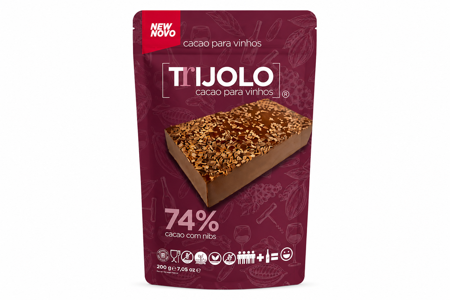 Chocolate Trijolo 74% Cacau | Com Nibs | 200g