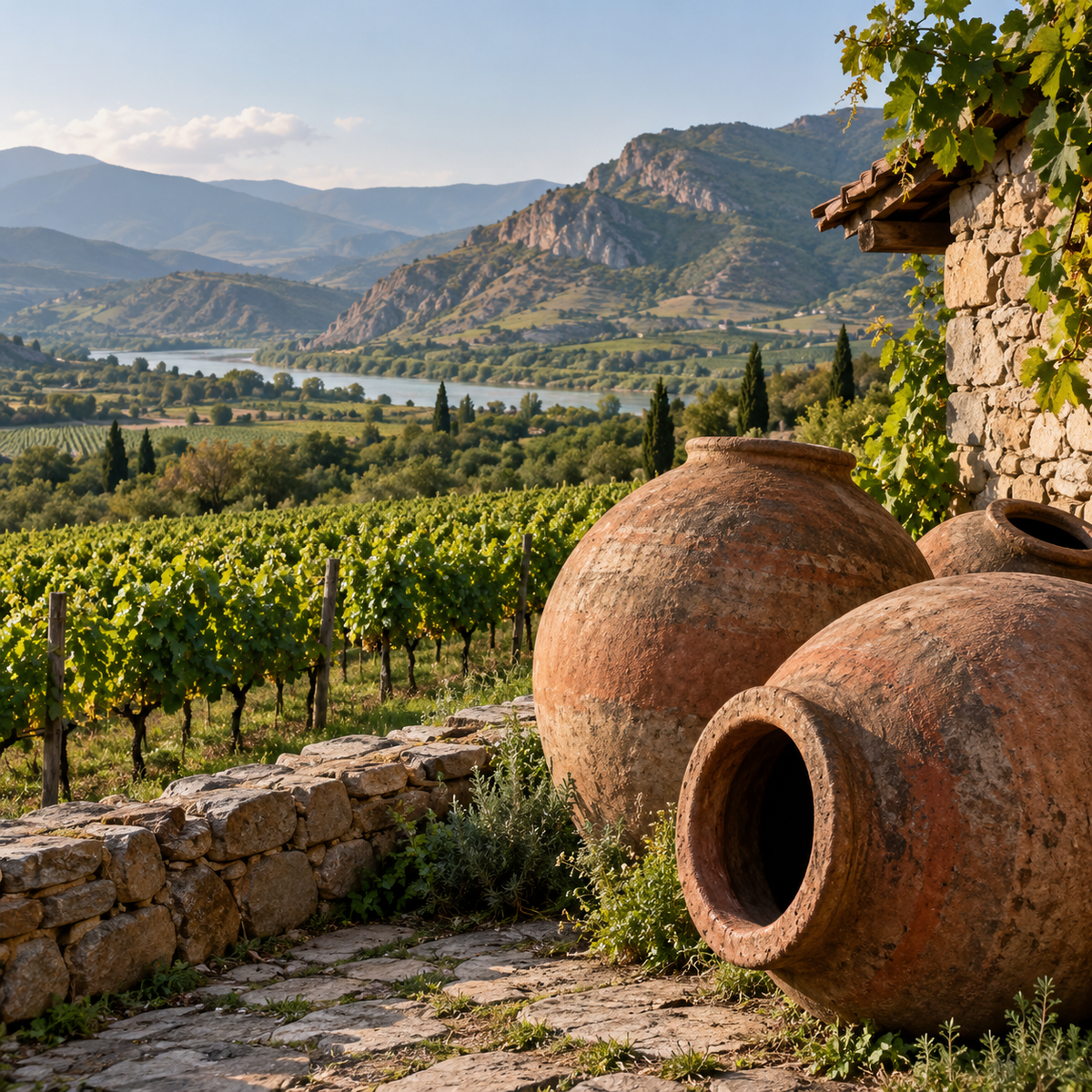 Capa editorial da categoria Vinhos da Geórgia