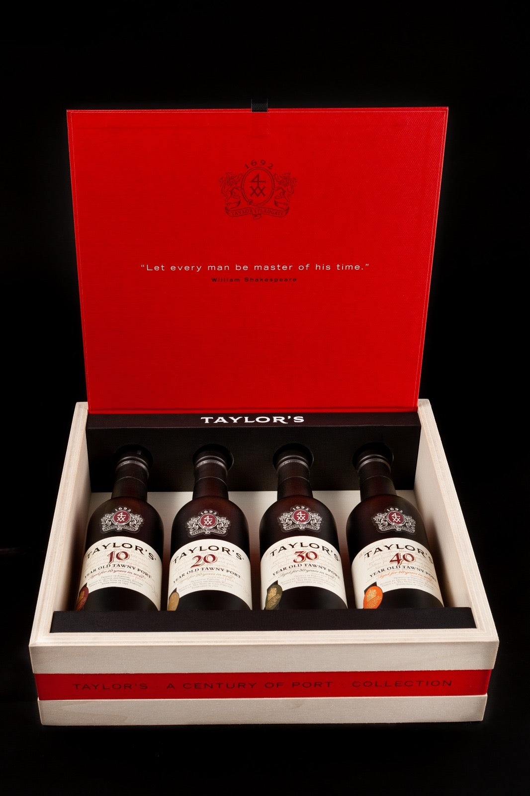 Taylor’s Century — estojo 10, 20, 30 e 40 anos, 4 × 375 ml, vista 1